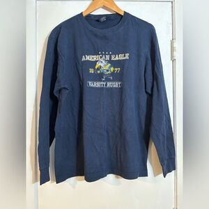 American Eagle Outfitters Dark Blue Long Sleeve Shirt